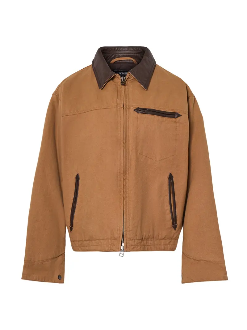 Heavy Canvas Destroyed Work Jacket Brown 1