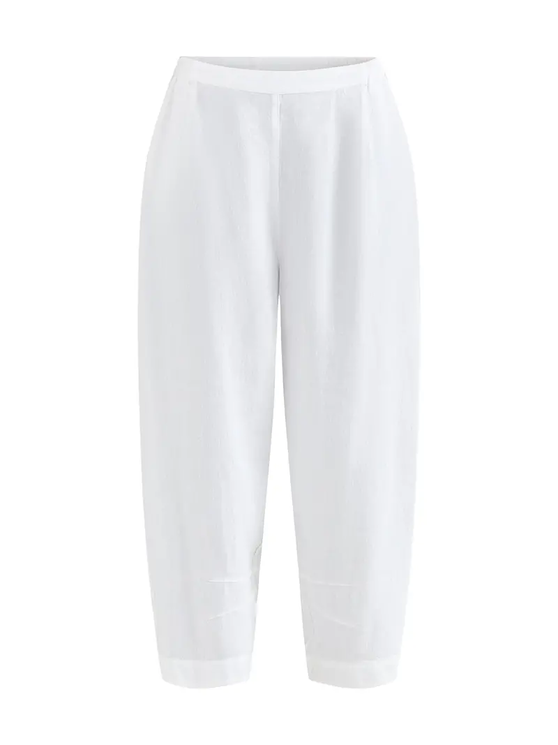 Heavy Twisted Linen Bubble Trousers White 1