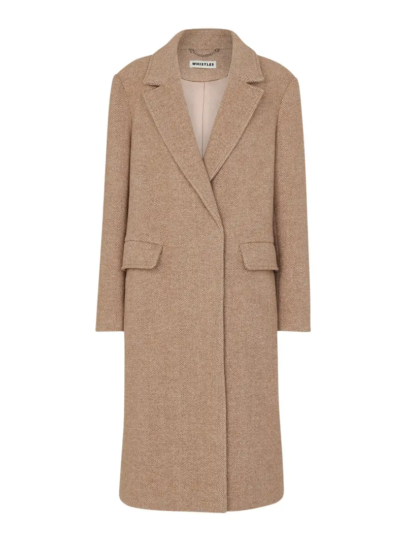 Herringbone Smart Wool Coat 1