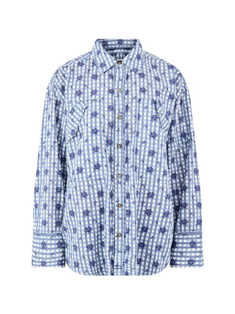 Hidden Flower Camo Shirt Blue 1