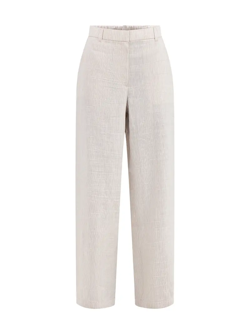 High Waisted Wide Leg Trousers Beige 1