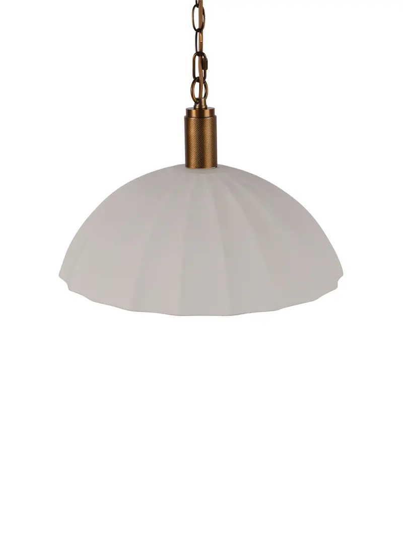 Hollis Porcelain Pendant White/Bronze 1