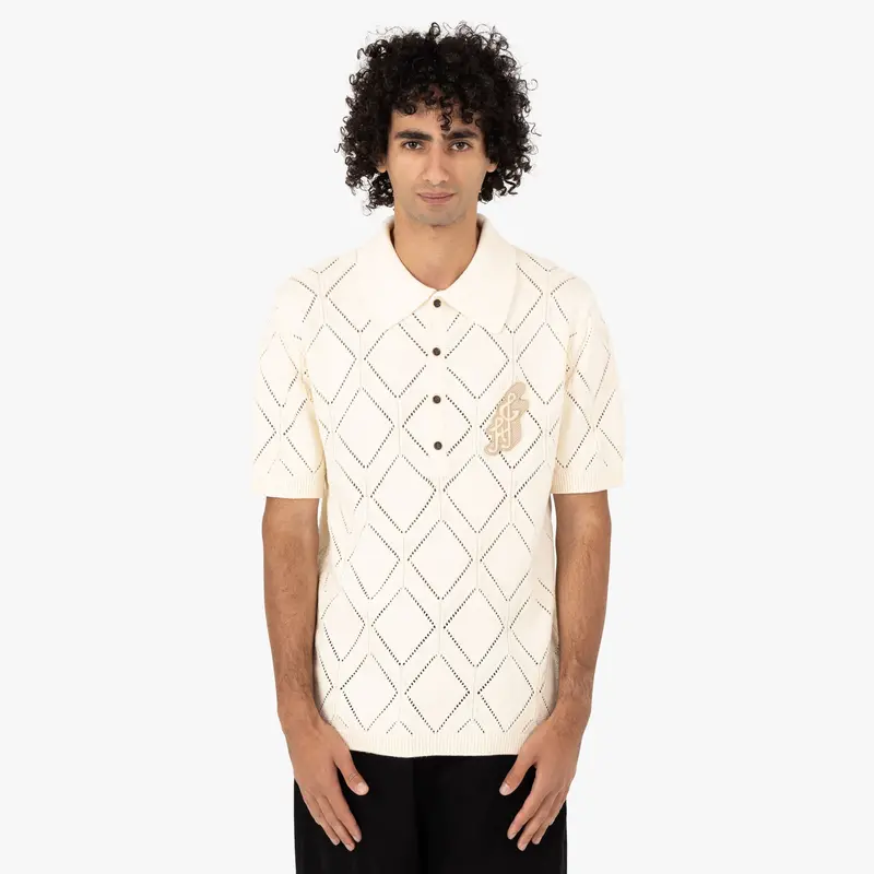 Honor The Gift Diamond Knit Polo / Cream 1
