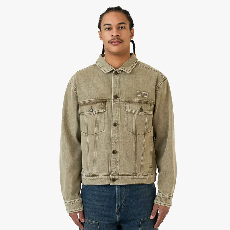 Honor The Gift Washed Twill Trucker Jacket / Taupe 1