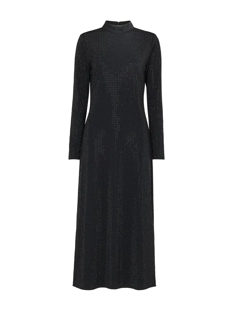 Hot Fix Jersey Midi Dress Black 1