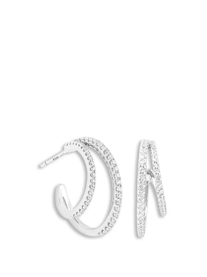 Illusion Crystal Hoops In Silver 1