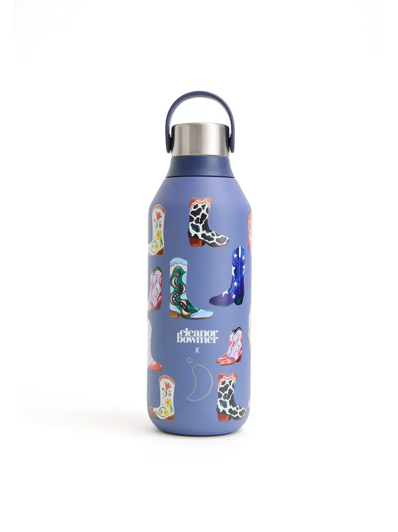 Insulated Reusable Bottle With Cowboy Boots Print 1