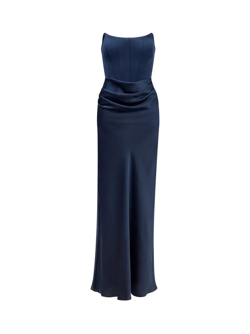 Isra Strapless Maxi Dress Blue 1