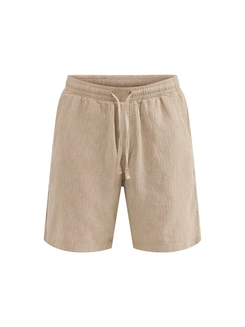 Jaiden Wavy Sweat Shorts Beige 1