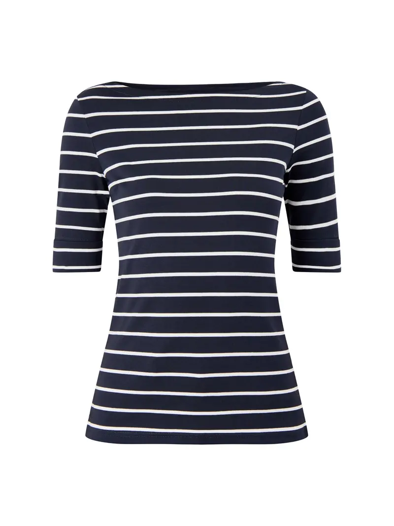 Judy Elbow Sleeve Top Lauren Navy White 1