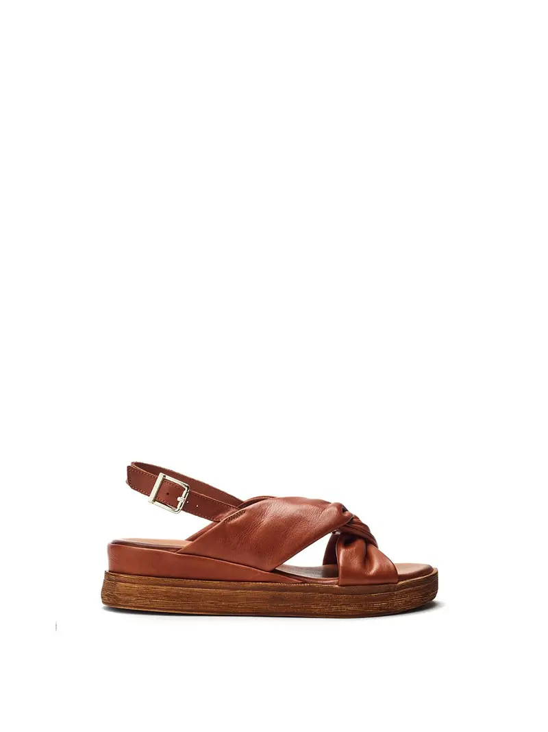 Kalmia Leather Wedges Tan 1