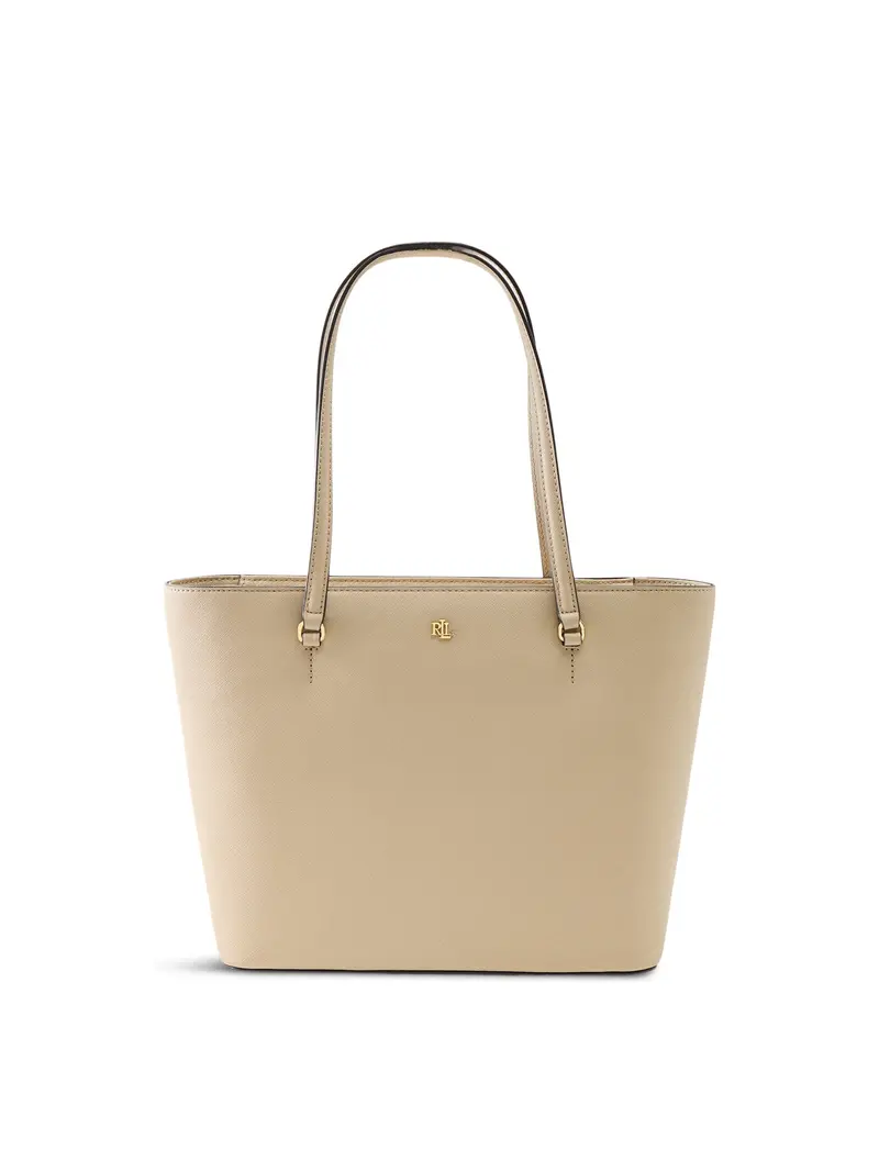 Karly Medium Leather Tote Bag Beige 1