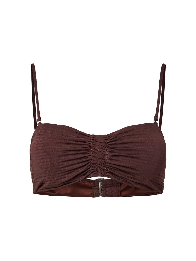 Kaya Seersucker Bikini Top Brown 1