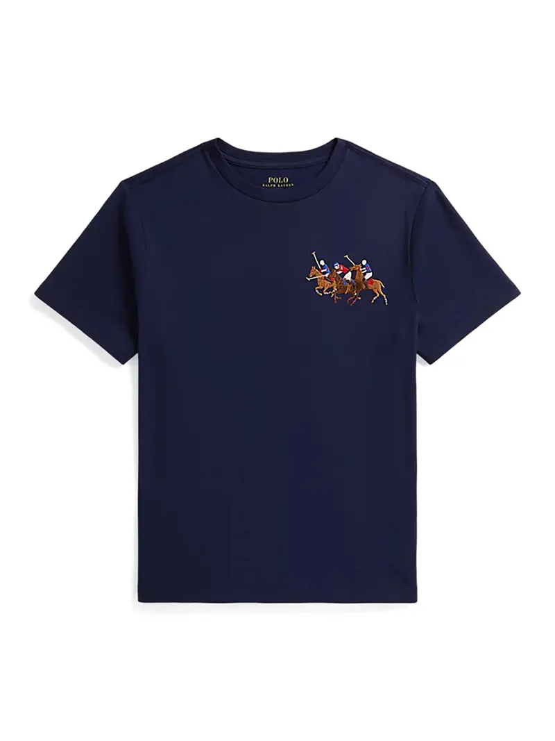 Kids’ Newport Bear Cotton T-Shirt Navy 1