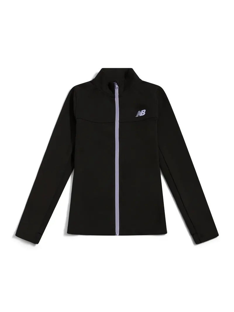 Kids' Performance Full Zip Funnel Top Black 1