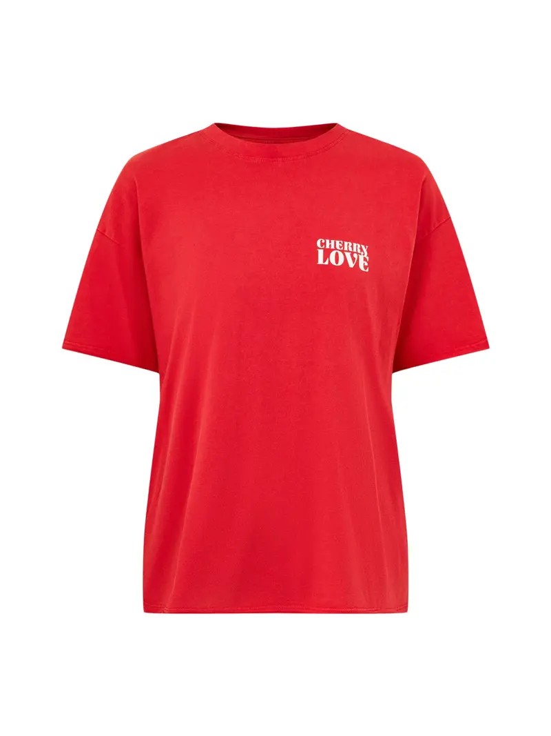 Kinna Oversized Short Sleeve T Shirt Red 1
