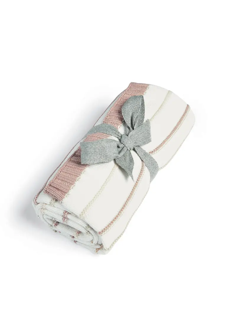 Knitted Blanket Multi Stripe 1