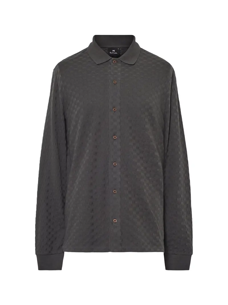 Knitted Texture Shirt Grey 1