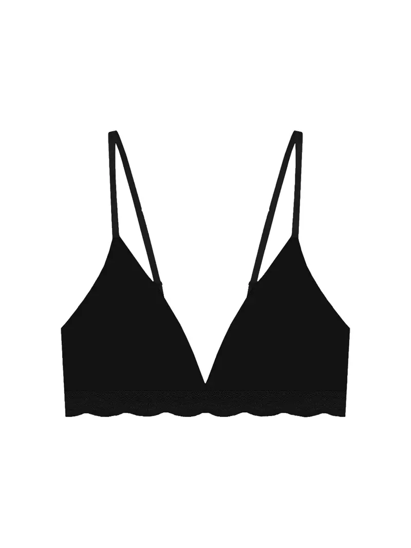 Lace Triangle Bra Black 1