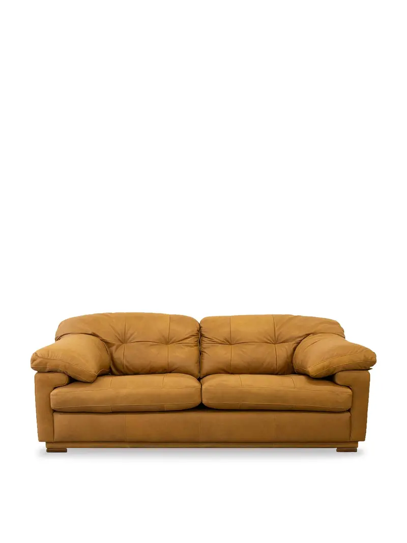 Langley Brown Leather 3 Seater Sofa 1
