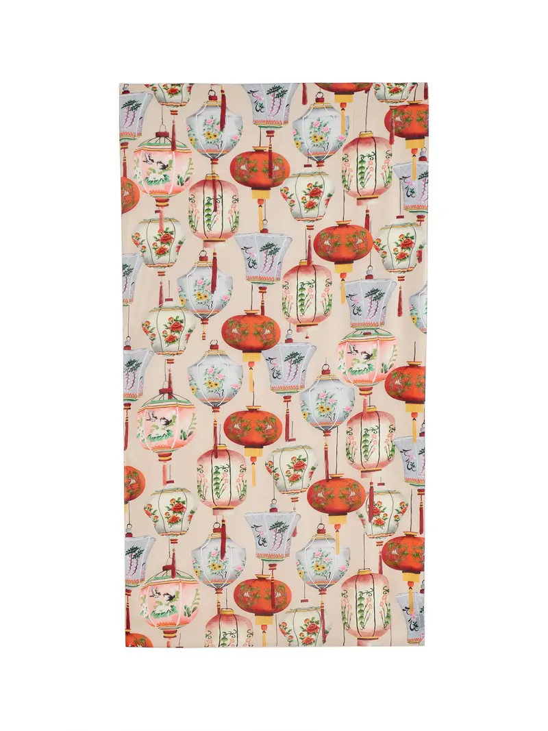 Lanterns Print Scarf Red 1
