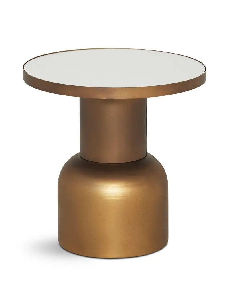 Large Burnished Metal Side Table Brown 1