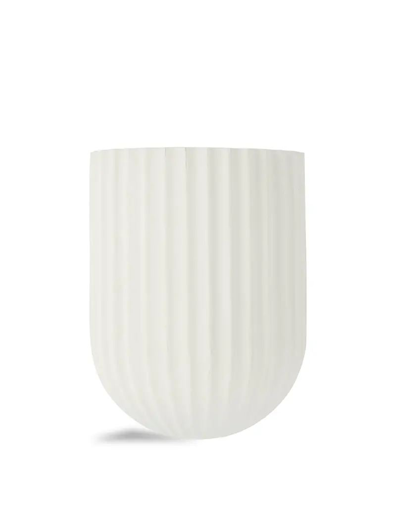 Larkin Fluted Plaster Cone Wall Light White 1