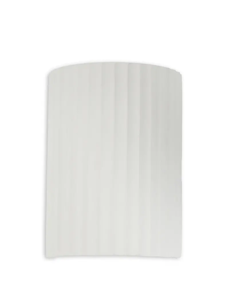Larkin Fluted Plaster Cylinder Wall Light White 1