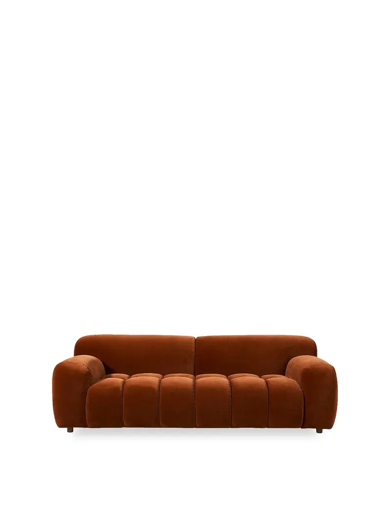 Lavinia Orange Fabric Sofa 1