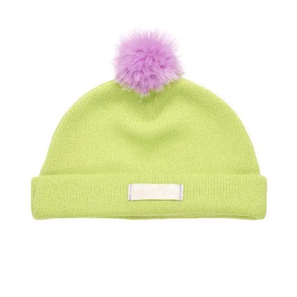 Lime Pom Pom Beanie 1