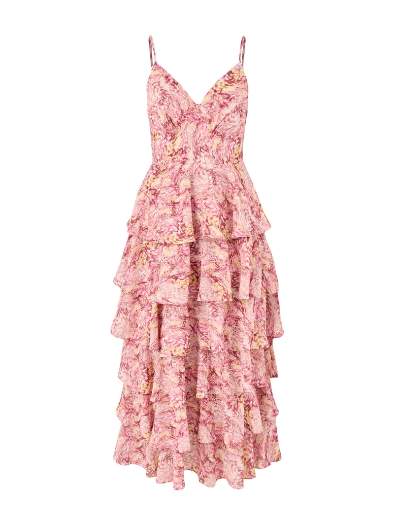 Lissy Ruffle Midaxi Dress Berry 1