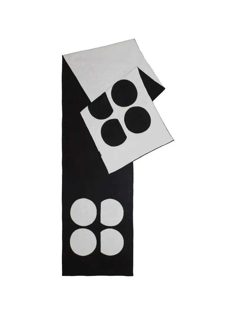 Logo Wool Scarf Black 1