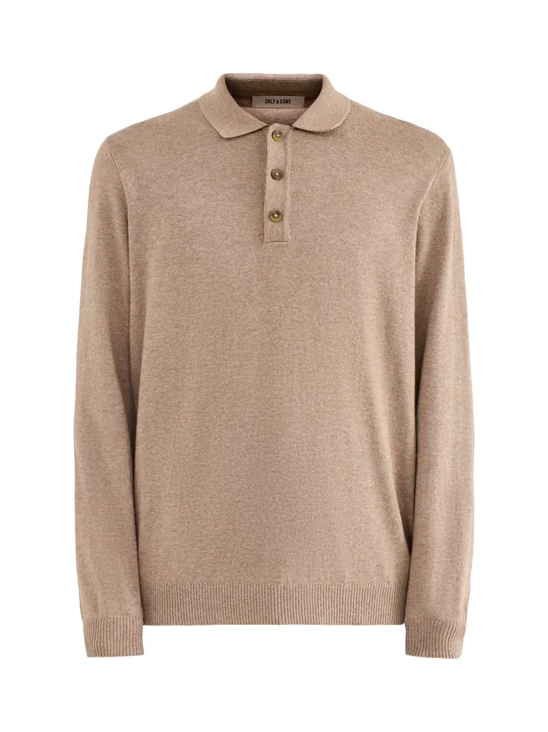 Loui Long Sleeve Polo Shirt Beige 1