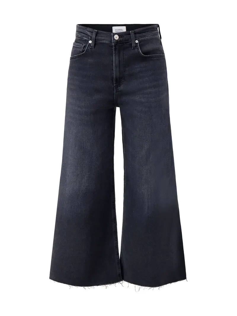 Lyra Wide Leg Crop Jeans Black 1