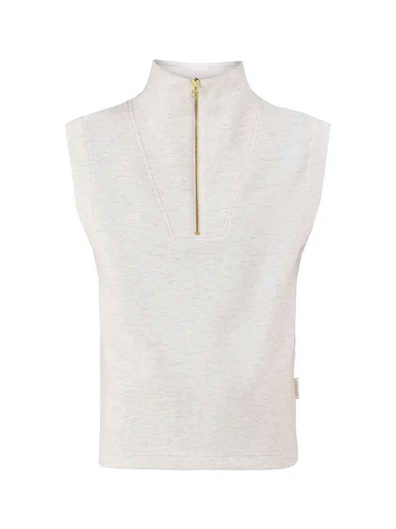 Magnolia Half Zip Tank Top Cream 1