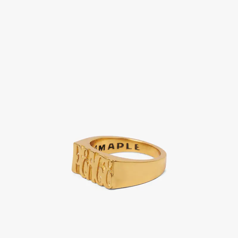 Maple Word Peace Ring / 14K Gold Plated 1