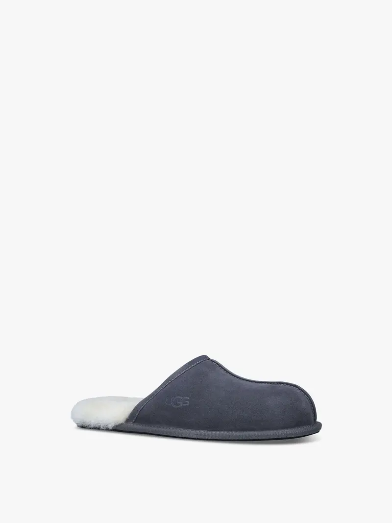 Men’S Scuff Shearling Slippers Grey 1