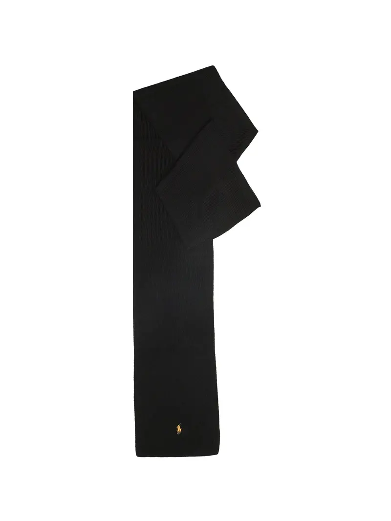 Merino Wool Scarf Black 1