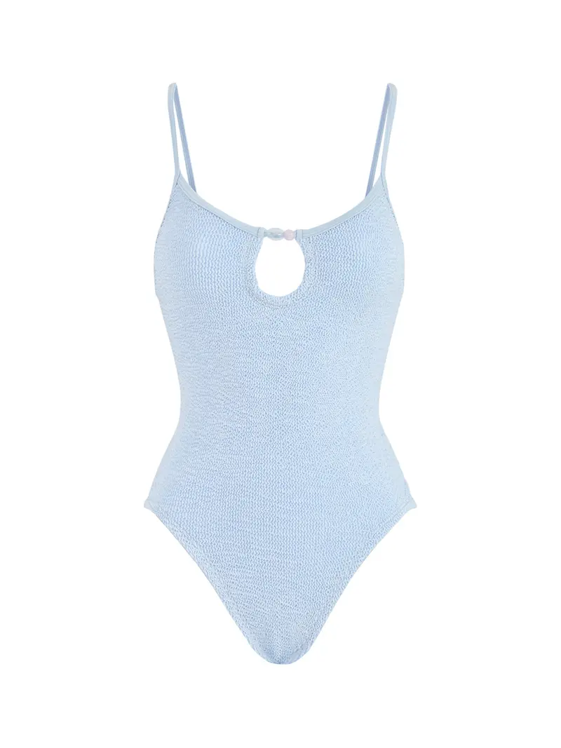 Mia Beaded Swimsuit Metallic Ice Blue 1