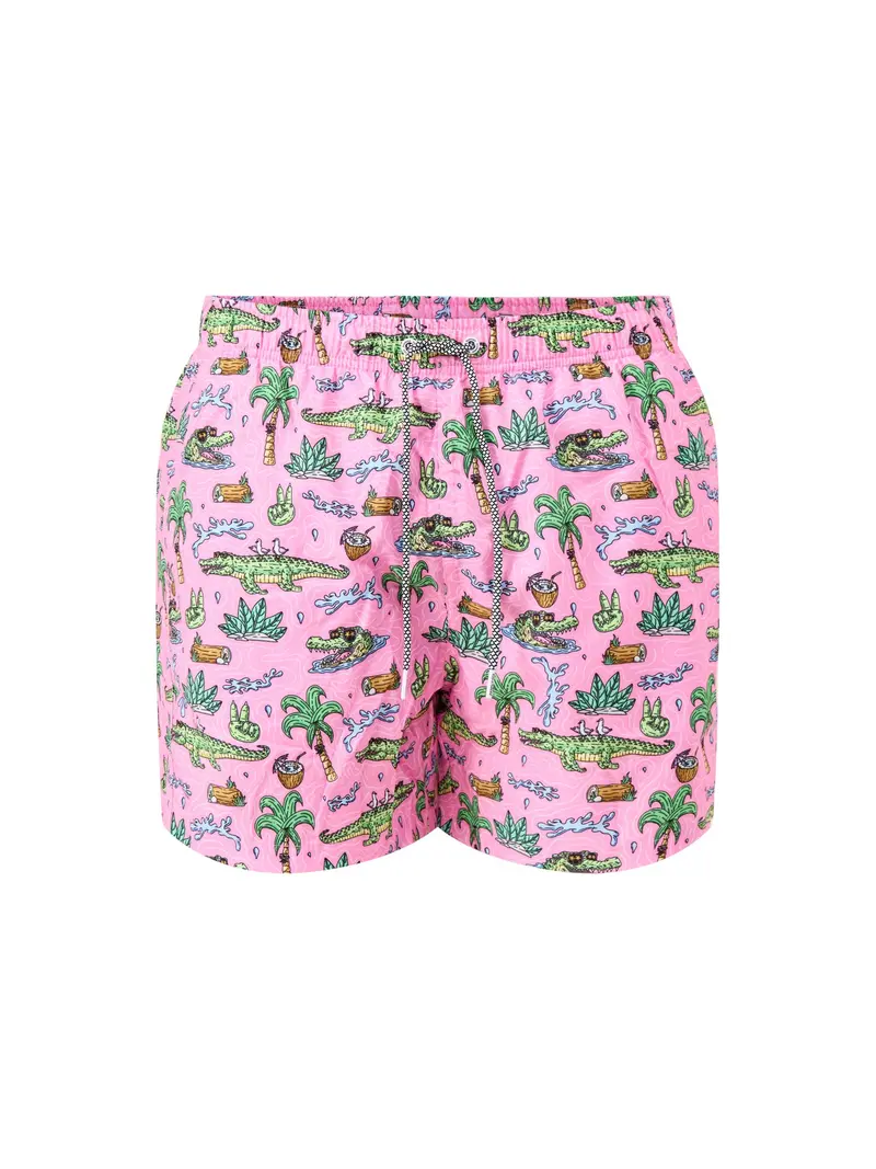 Mid Length Swim Shorts Pink 1