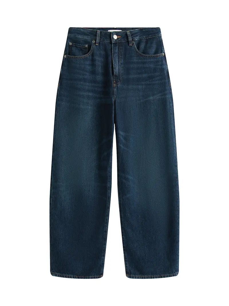 Mid Rise Relaxed Barrel Leg Jeans Light Denim 1