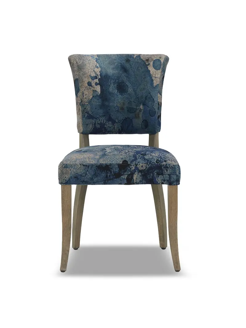 Mimi Blue Velvet Dining Chair With Oak Legs 1