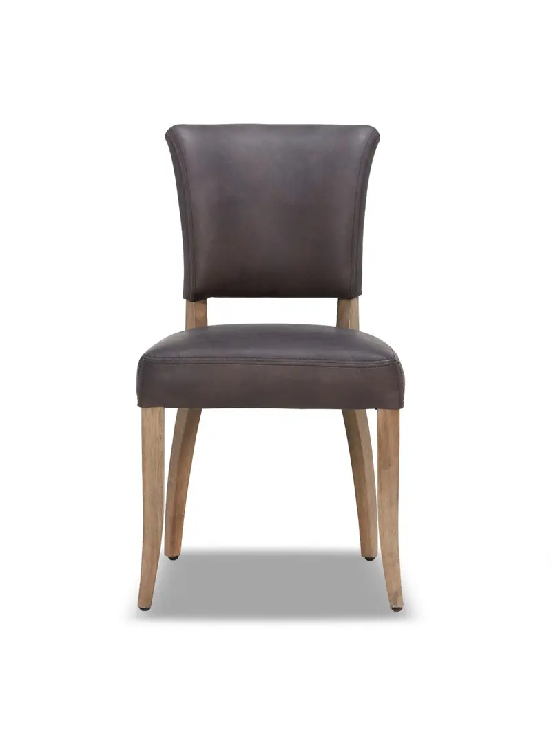 Mimi Brown Leather Dining Chair With Stud Detail 1