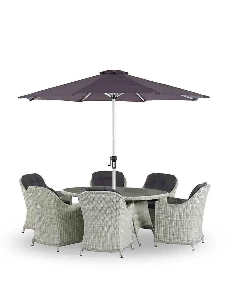 Monterey 6-Seater Rattan Garden Dining Set Grey 1