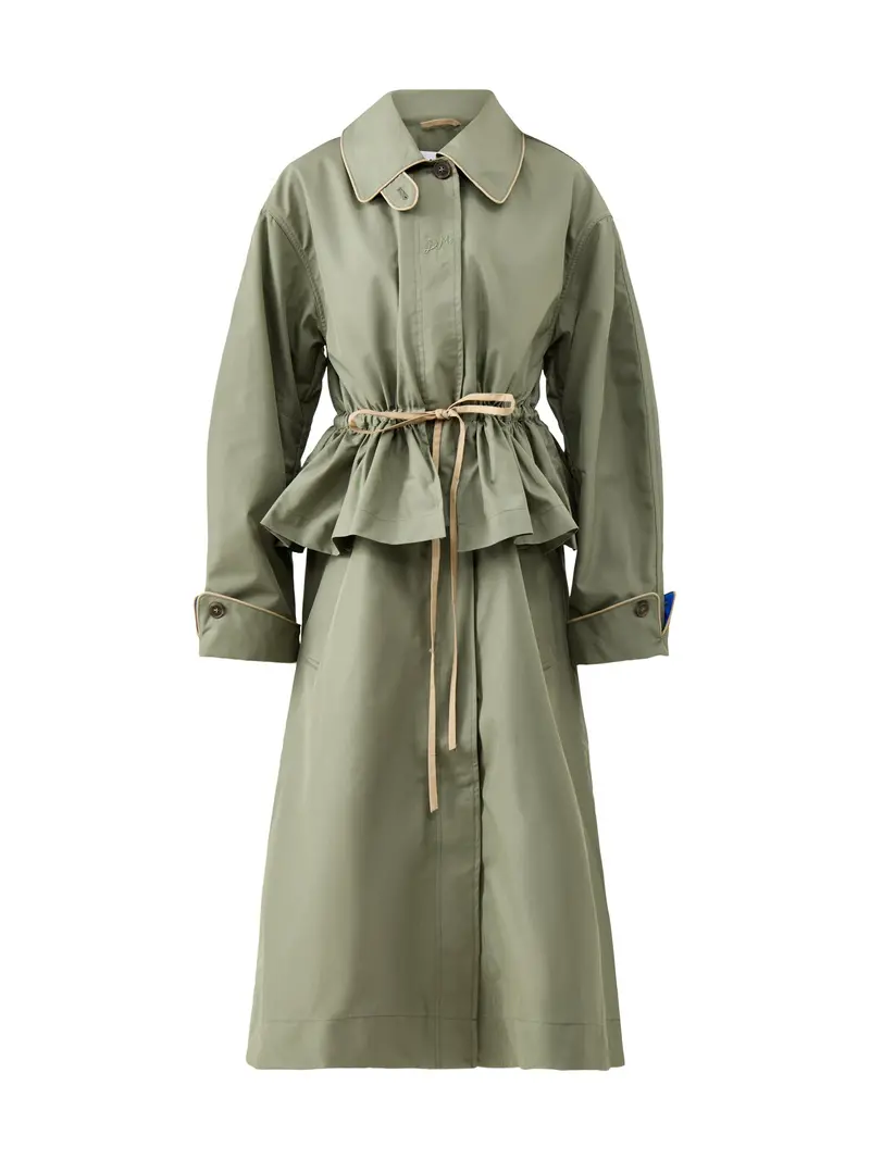 Myrtle Cotton Trench Coat Green 1