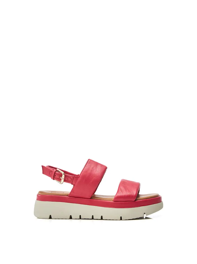Netty Leather Flat Sandals Pink 1