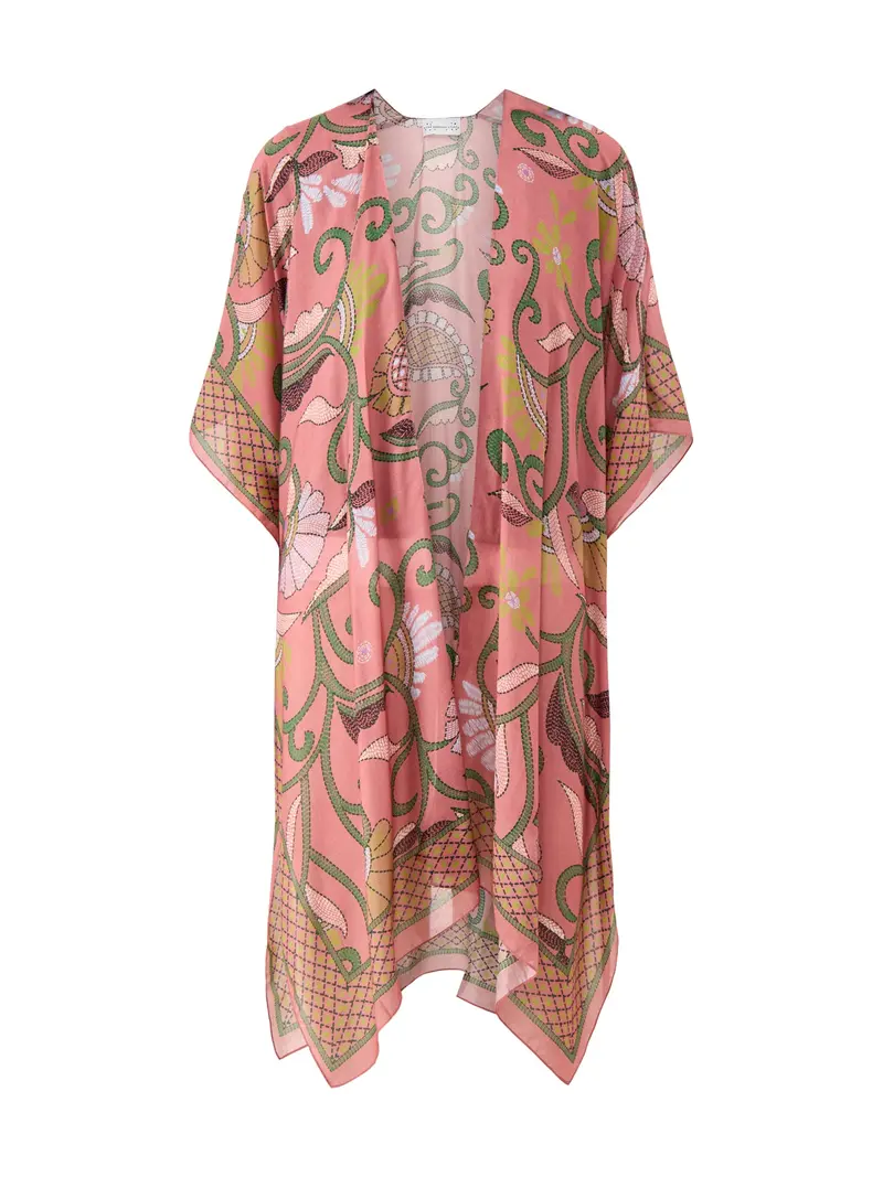 Oversized Kantha Throwover Pink 1
