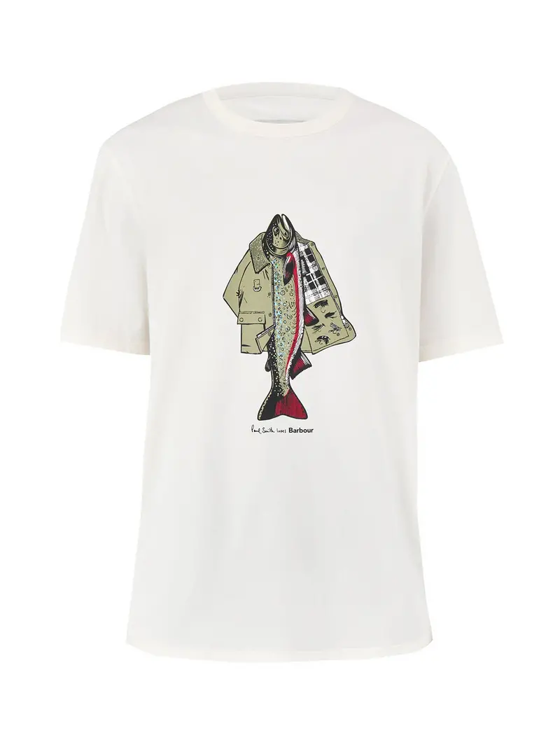 Paul Smith Loves Barbour Fishing Jacket Graphic T-Shirt 1