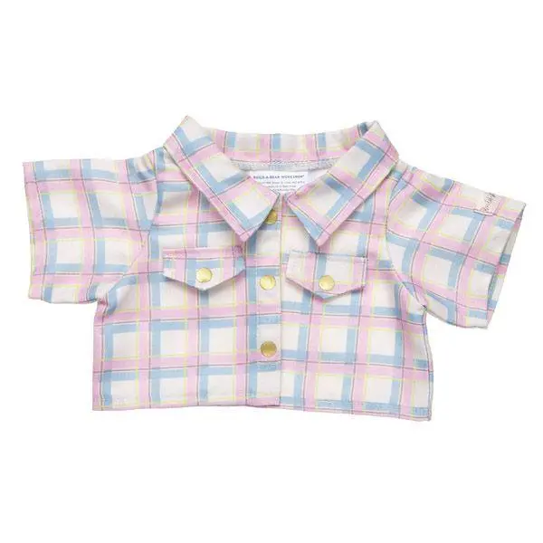 Pink & Blue Plaid Shirt 1