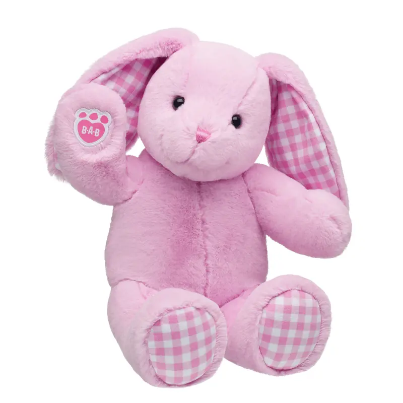 Pink Gingham Pawlette Bunny Plush 1